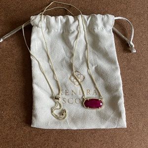 Kendra Scott Adjustable Necklace with Maroon Stone